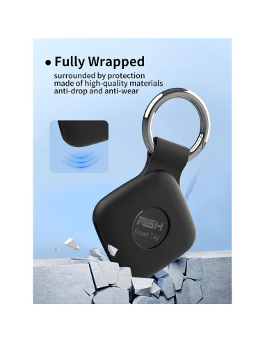 Funda de Silicona UYRUREL para Air Tags - Protección Antigolpes Negra (4 Unidades)