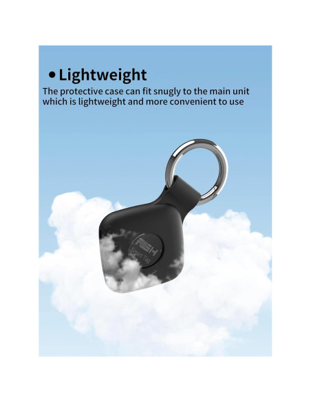 Funda de Silicona UYRUREL para Air Tags - Protección Antigolpes Negra (4 Unidades)