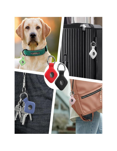 Funda de Silicona UYRUREL para Air Tags - Protección Antigolpes Negra (4 Unidades)