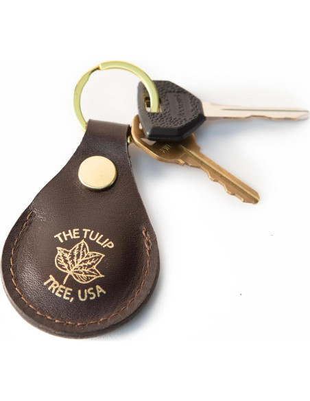 Cadena de Llave de Cuero Premium The Tulip Tree para AirTag/Moto Tag