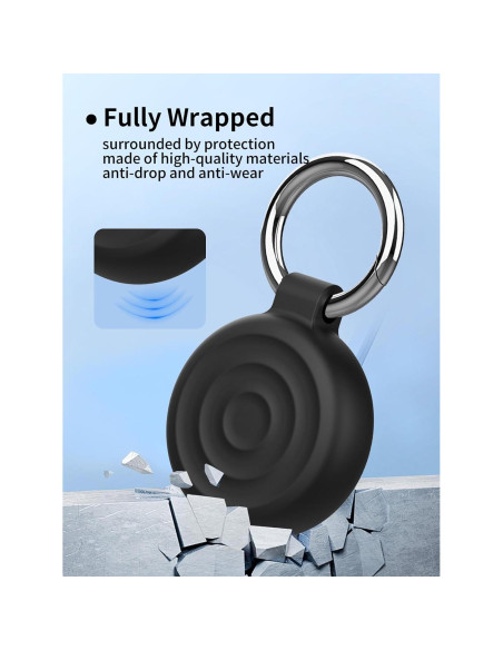 Funda Protectora de Silicona Votlik para Etiquetas Localizadoras - Negra (Paquete de 4)