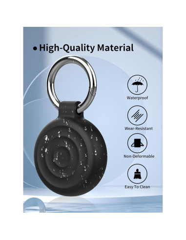 Funda Protectora de Silicona Votlik para Etiquetas Localizadoras - Negra (Paquete de 4)