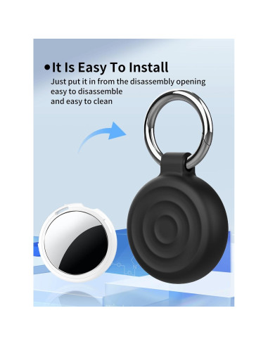 Funda Protectora de Silicona Votlik para Etiquetas Localizadoras - Negra (Paquete de 4)