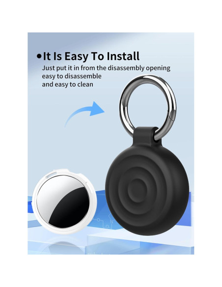 Funda Protectora de Silicona Votlik para Etiquetas Localizadoras - Negra (Paquete de 4)