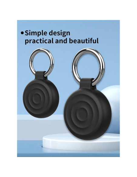 Funda Protectora de Silicona Votlik para Etiquetas Localizadoras - Negra (Paquete de 4)