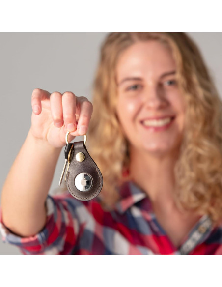 Cadena de Llave de Cuero Premium The Tulip Tree para AirTag/Moto Tag