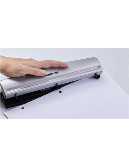 Perforadora Bostitch HP12 de 3 Agujeros, Metal, 12 Hojas