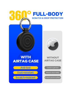 Funda de Silicona para Airtag EIZLXQ - Paquete de 2 Negro 2