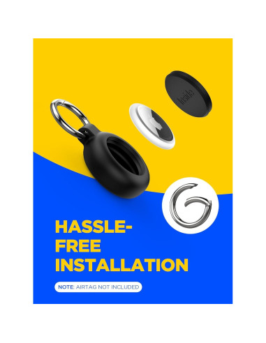 Funda de Silicona para Airtag EIZLXQ - Paquete de 2 Negro