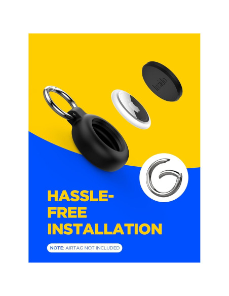 Funda de Silicona para Airtag EIZLXQ - Paquete de 2 Negro
