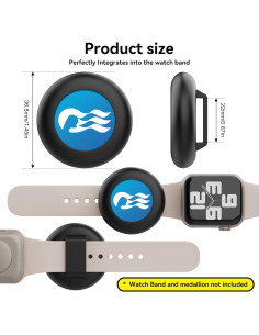 Adaptador Medallón Ocean SPOMOX Negro para Reloj y Airtag 2