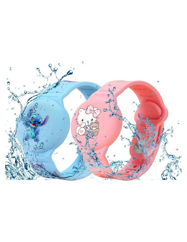 2 Pulseras Ajustables para AirTag Niños Silicona Impermeable
