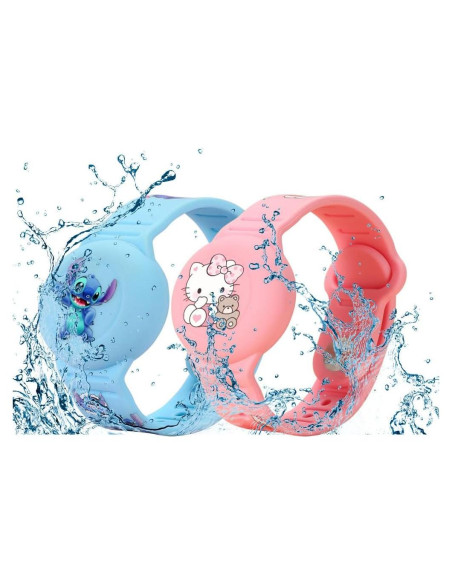 2 Pulseras Ajustables para AirTag Niños Silicona Impermeable