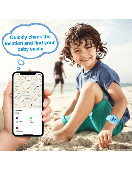 2 Pulseras Ajustables para AirTag Niños Silicona Impermeable