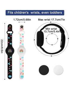 2 Pulseras Ajustables para Niños AirTag Silicona Negra Blanca 2