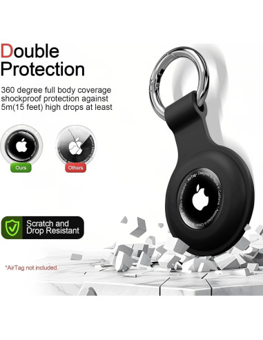 Estuche de llavero para AirTag Vsagier Negro 4 unidades