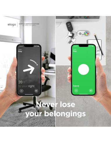 Funda Llavero elago W5 para Apple AirTags - Gris Claro