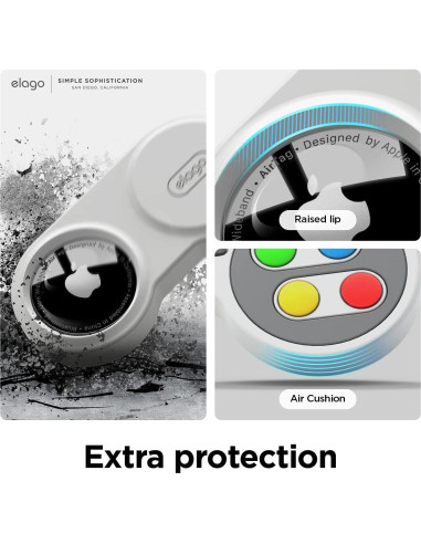 Funda Llavero elago W5 para Apple AirTags - Gris Claro