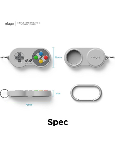 Funda Llavero elago W5 para Apple AirTags - Gris Claro