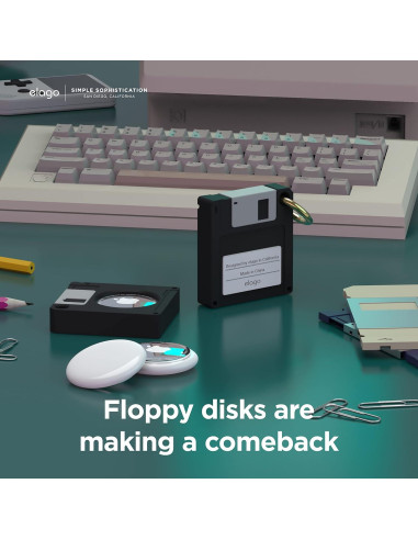 Estuche Retro Floppy Disk elago para Apple AirTag - Negro