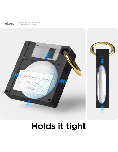 Estuche Retro Floppy Disk elago para Apple AirTag - Negro