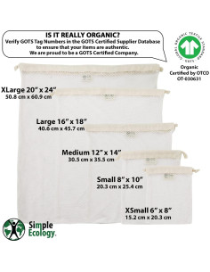 Bolsa de Lavandería de Algodón Orgánico Simple Ecology - 2 Unidades 2