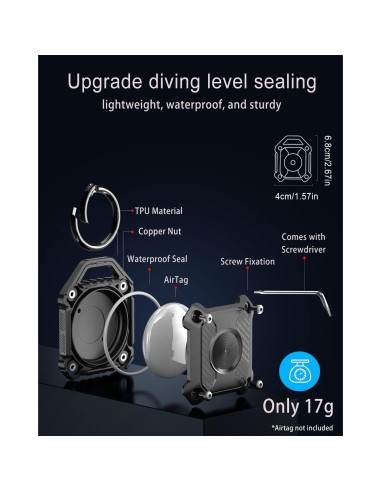 Funda Impermeable IP68 DEERLET para Airtag 2 Paquete