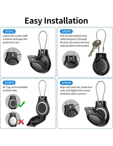 Paquete de 4 Fundas Impermeables Geyrut para Apple AirTag