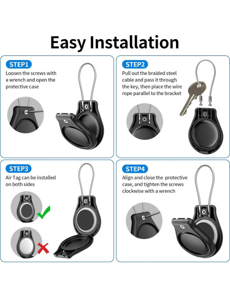 Paquete de 4 Fundas Impermeables Geyrut para Apple AirTag