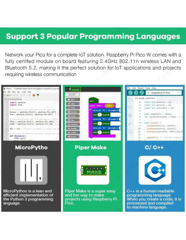 Kit de Inicio LAFVIN para Raspberry Pi Pico W - 450 Piezas