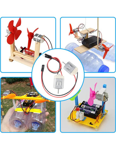 10 Motores DC Mini Tipo 130 QCCAN 1.5V a 6V para Proyectos