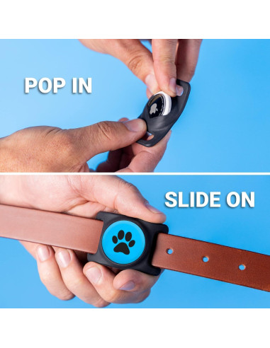 Soporte para Collar de Perro GoTags AirTag Personalizado Azul