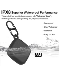 Funda de Silicona SGHLDE para Tile Mate 2022 IPX8 Negra 2