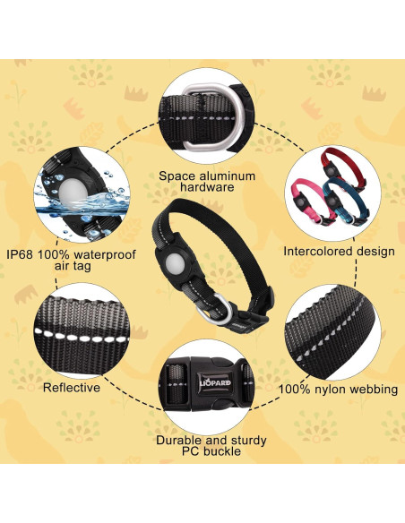 Collar para Perros AIRTAG LIOPARD Rosa S Impermeable IP68