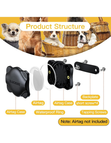 Soporte para Apple AirTag con Collar Ajustable para Mascotas