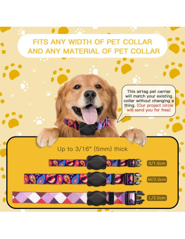 Soporte para Apple AirTag con Collar Ajustable para Mascotas