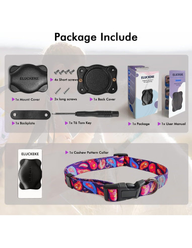 Soporte para Apple AirTag con Collar Ajustable para Mascotas