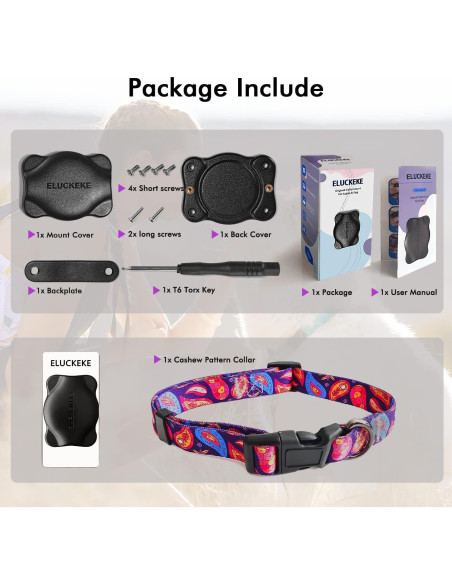 Soporte para Apple AirTag con Collar Ajustable para Mascotas