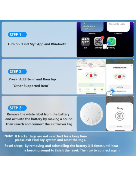 Etiquetas de Seguimiento HONGTOP - 3 PCS, Impermeables, Bluetooth