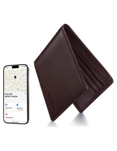Billetera Bifold de Cuero ExtreLife con Bluetooth y RFID Marrón