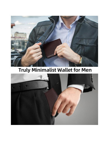 Billetera Bifold de Cuero ExtreLife con Bluetooth y RFID Marrón