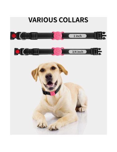 Soporte de Collar para Airtag Dynmeow Rosa Mediano