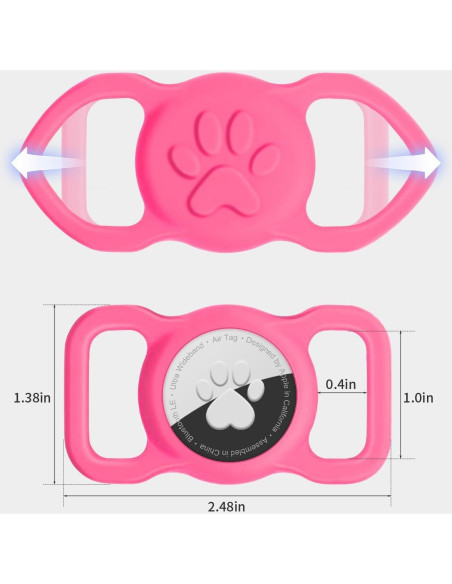 Soporte de Collar para Airtag Dynmeow Rosa Mediano