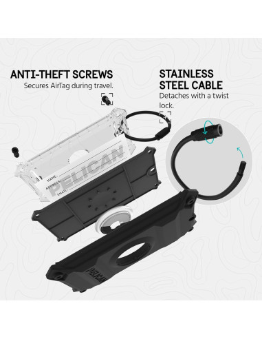 Etiqueta de Equipaje Pelican para AirTag - Resistente y Segura