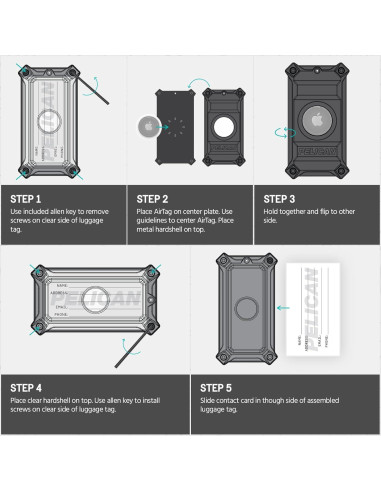 Etiqueta de Equipaje Pelican para AirTag - Resistente y Segura