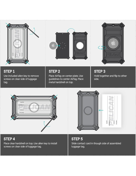 Etiqueta de Equipaje Pelican para AirTag - Resistente y Segura