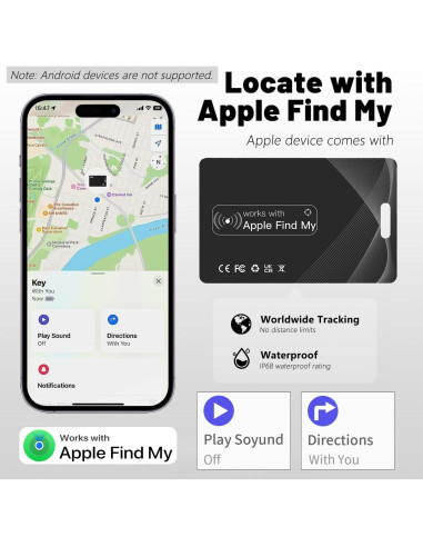 Localizador GPS Recargable DoHome CardFinder Impermeable