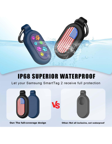 Funda Silicona Samsung Galaxy SmartTag2 2023 - 2 Pack Negro/Azul