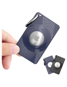 2 Pcs Funda Silicona Ultra Delgada para AirTag Wacanc Negro/Azul