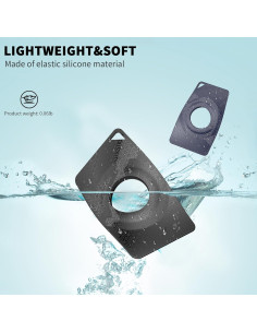 2 Pcs Funda Silicona Ultra Delgada para AirTag Wacanc Negro/Azul 2